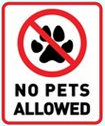 "No Pets Allowed" sign